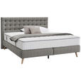 BOXSPRINGBETT 160/200 cm  in Hellgrau  - Hellgrau, Design, Holz/Textil (160/200cm) - Carryhome