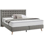 BOXSPRINGBETT 180/200 cm  in Hellgrau  - Hellgrau, Design, Holz/Textil (180/200cm) - Carryhome