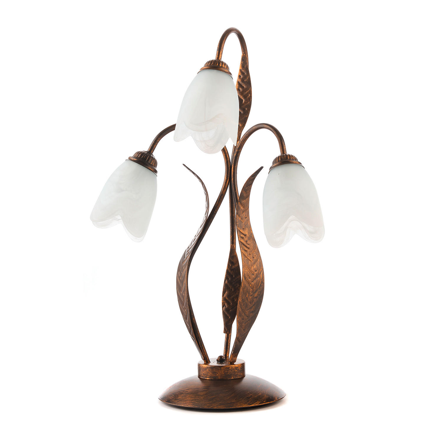 TISCHLEUCHTE 48/61/48 cm   - Bronzefarben, KONVENTIONELL, Glas/Metall (48/61/48cm)