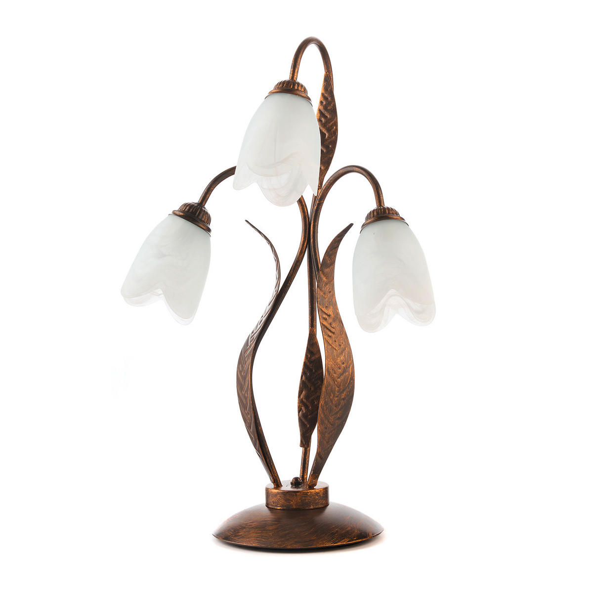 TISCHLEUCHTE 48/61/48 cm   - Bronzefarben, KONVENTIONELL, Glas/Metall (48/61/48cm)