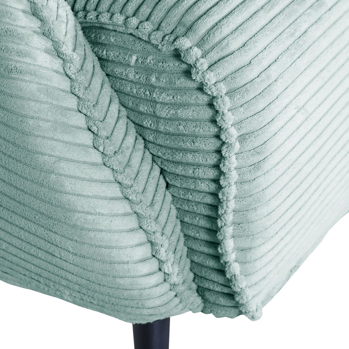 OHRENSESSEL Cord Mintgrün  - Schwarz/Mintgrün, Design, Textil/Metall (83/106/89cm) - Landscape