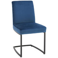 SCHWINGSTUHL  in Velours  - Blau/Schwarz, Design, Textil/Metall (46/88/61cm) - Joop!