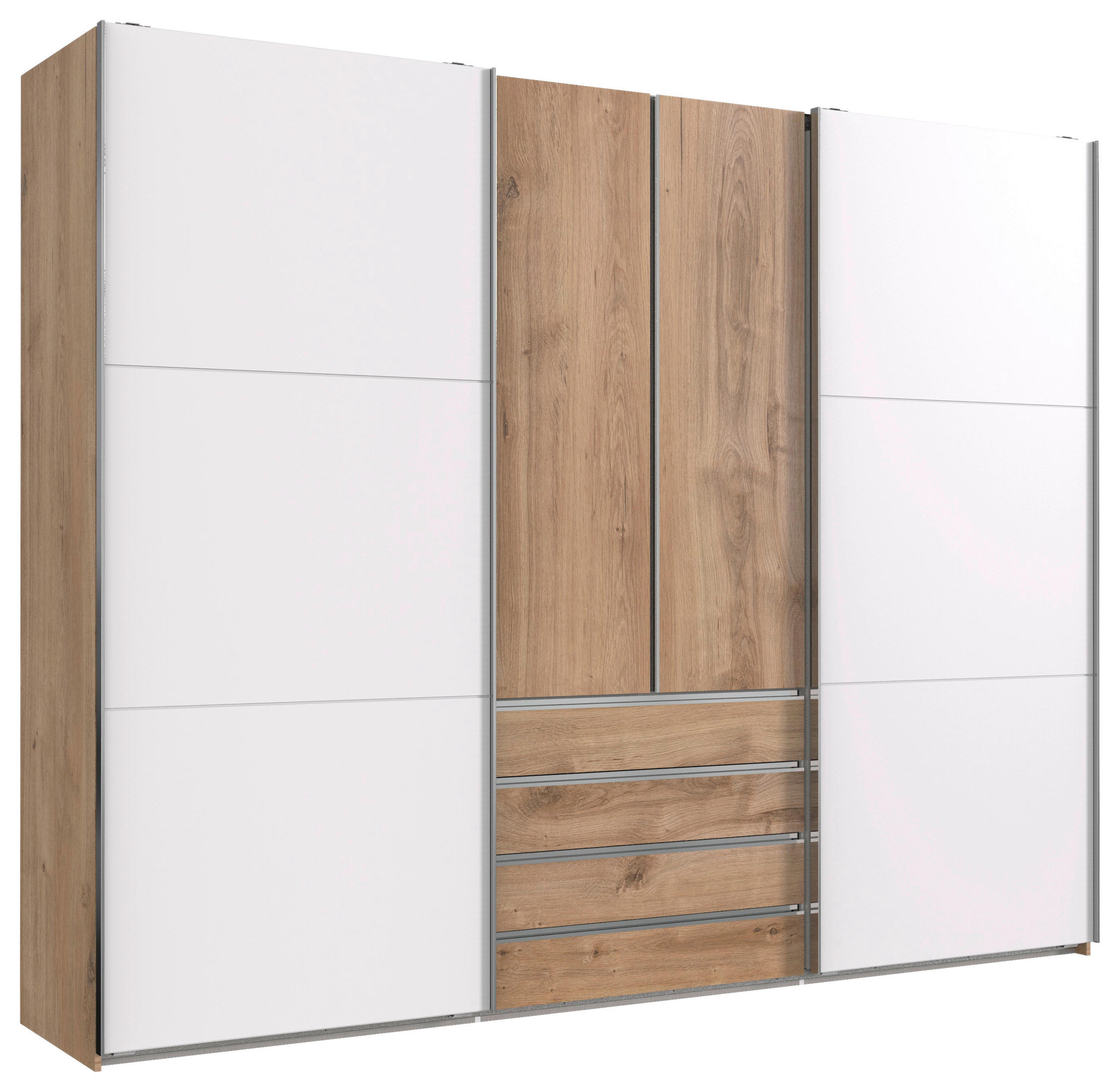 Schwebetürenschrank Mit Laden B:300cm Magic Eiche Dekor/weiß