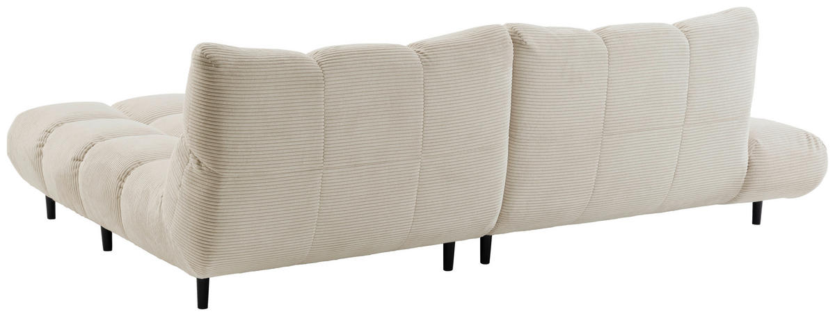 ECKSOFA Naturfarben Cord  - Schwarz/Naturfarben, Design, Holz/Textil (178/255cm) - Pure Home Lifestyle