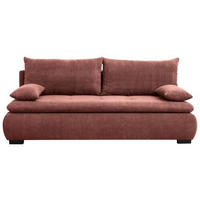 SCHLAFSOFA in Webstoff, Plüsch Rotbraun  - Rotbraun/Schwarz, Konventionell, Textil (203/72-96/98cm) - Novel
