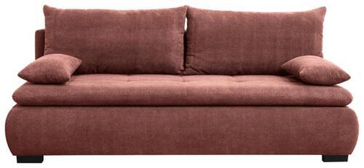 SCHLAFSOFA in Webstoff, Plüsch Rotbraun  - Rotbraun/Schwarz, Konventionell, Textil (203/72-96/98cm) - Novel