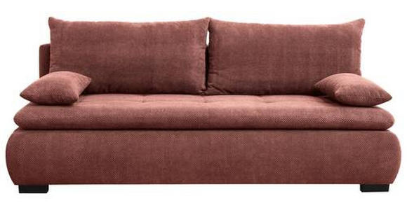 SCHLAFSOFA in Webstoff, Plüsch Rotbraun  - Rotbraun/Schwarz, KONVENTIONELL, Textil (203/72-96/98cm) - Novel