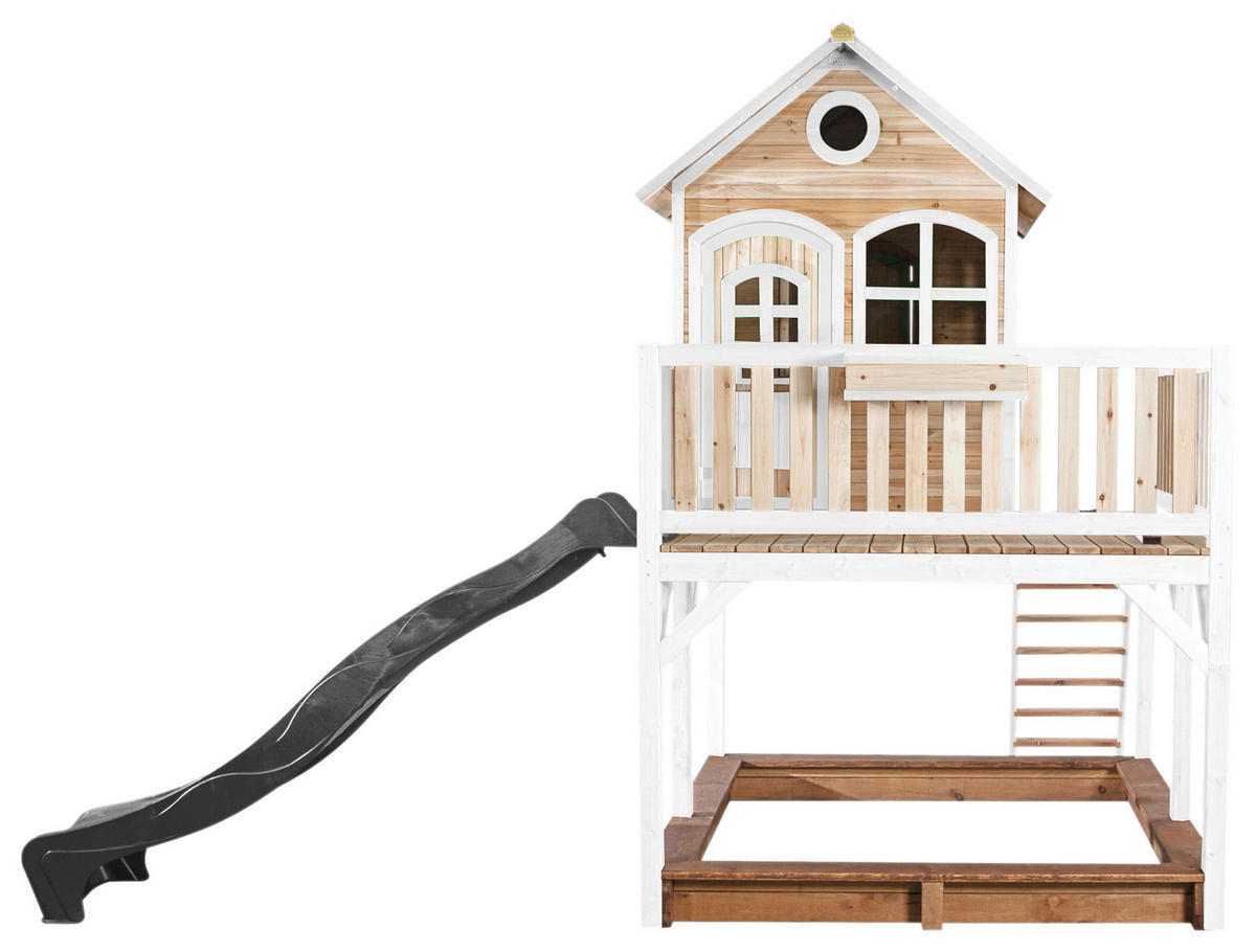 SPIELTURM 377/291/255 cm  - Braun/Weiß, KONVENTIONELL, Holz (377/291/255cm) - Ambia Garden