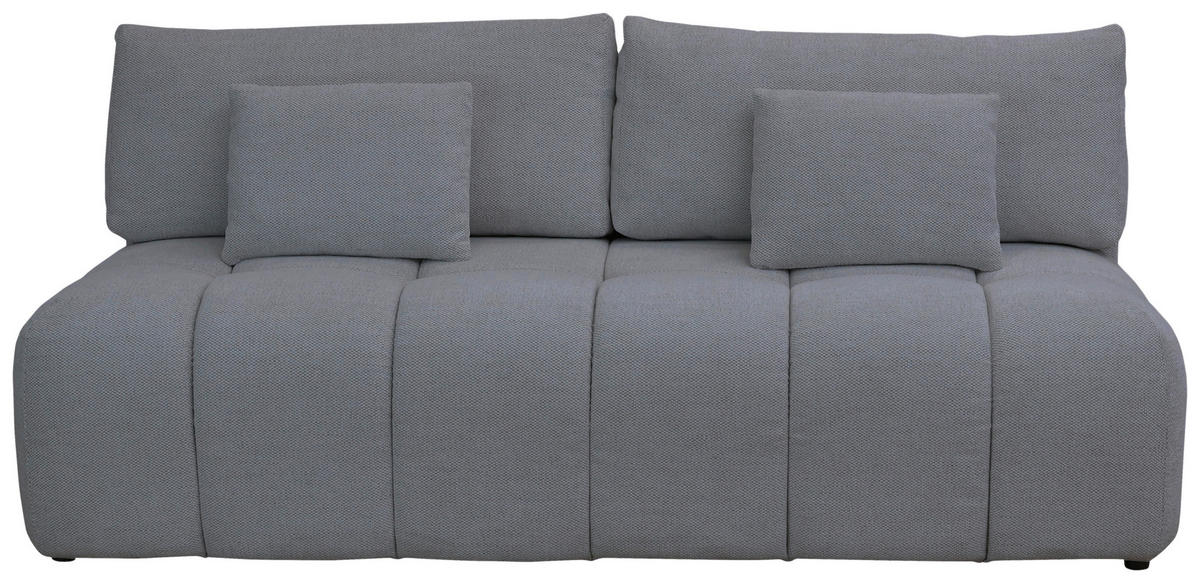 BOXSPRINGSOFA in Chenille Grau  - Schwarz/Grau, MODERN, Kunststoff/Textil (210/72/105cm) - Cantus