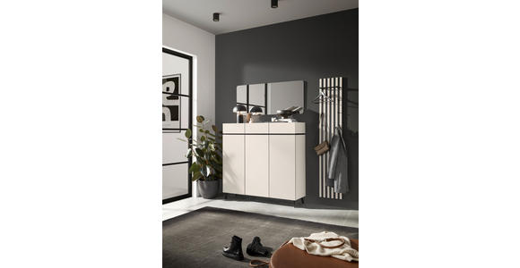 SCHUHSCHRANK  in 135/121/40 cm  - Kaschmir/Schwarz, Design, Holzwerkstoff/Kunststoff (135/121/40cm) - Voleo