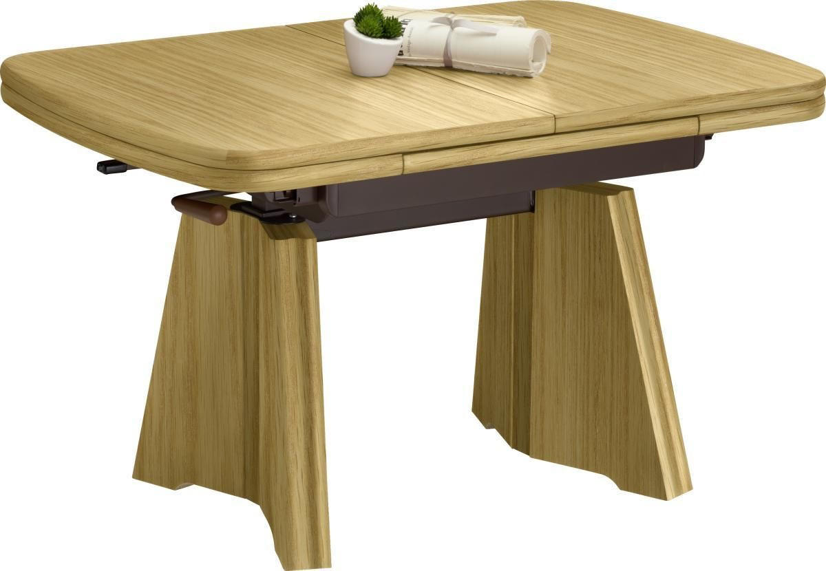 COUCHTISCH in Metall, Holzwerkstoff 90-131/65/56-75 cm  - Eichefarben, KONVENTIONELL, Holzwerkstoff/Metall (90-131/65/56-75cm) - Venda
