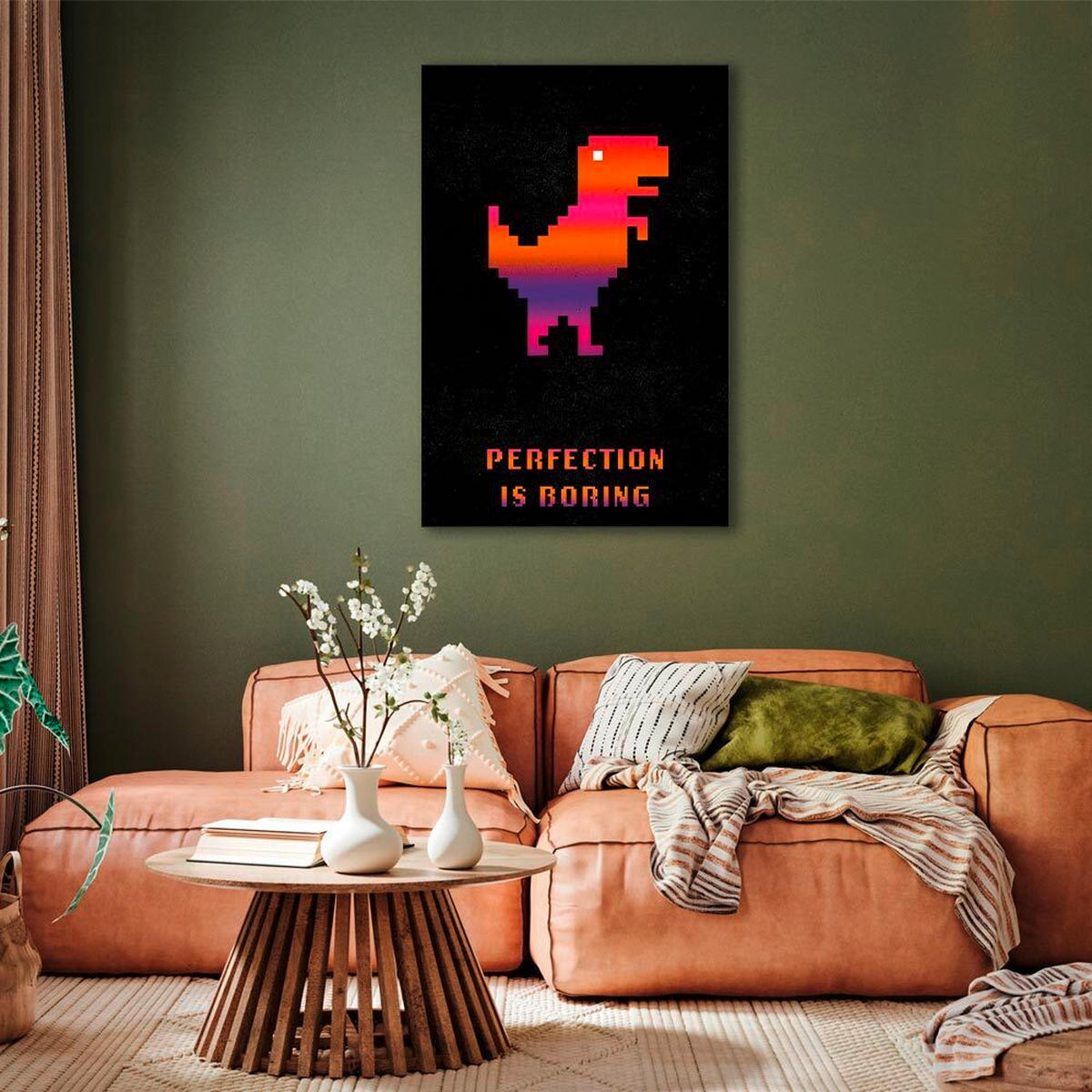 LEINWANDBILD Abstraktes, Tiere, Text 60/90/1.2 cm  - Schwarz/Orange, Basics, Holz/Textil (60/90/1.2cm) - artgeist