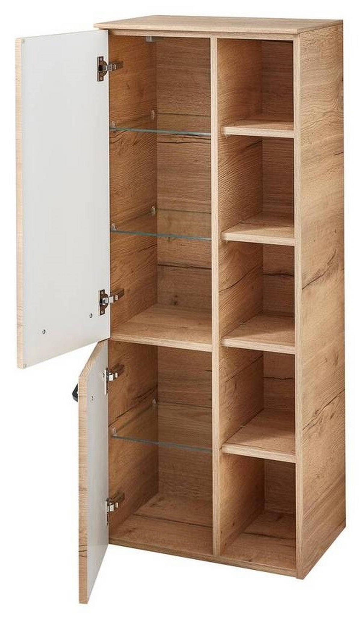 MIDISZEKRÉNY 50/121/33 cm  - tölgyfa, Design, faalapú anyag/Üveg (50/121/33cm) - Sadena