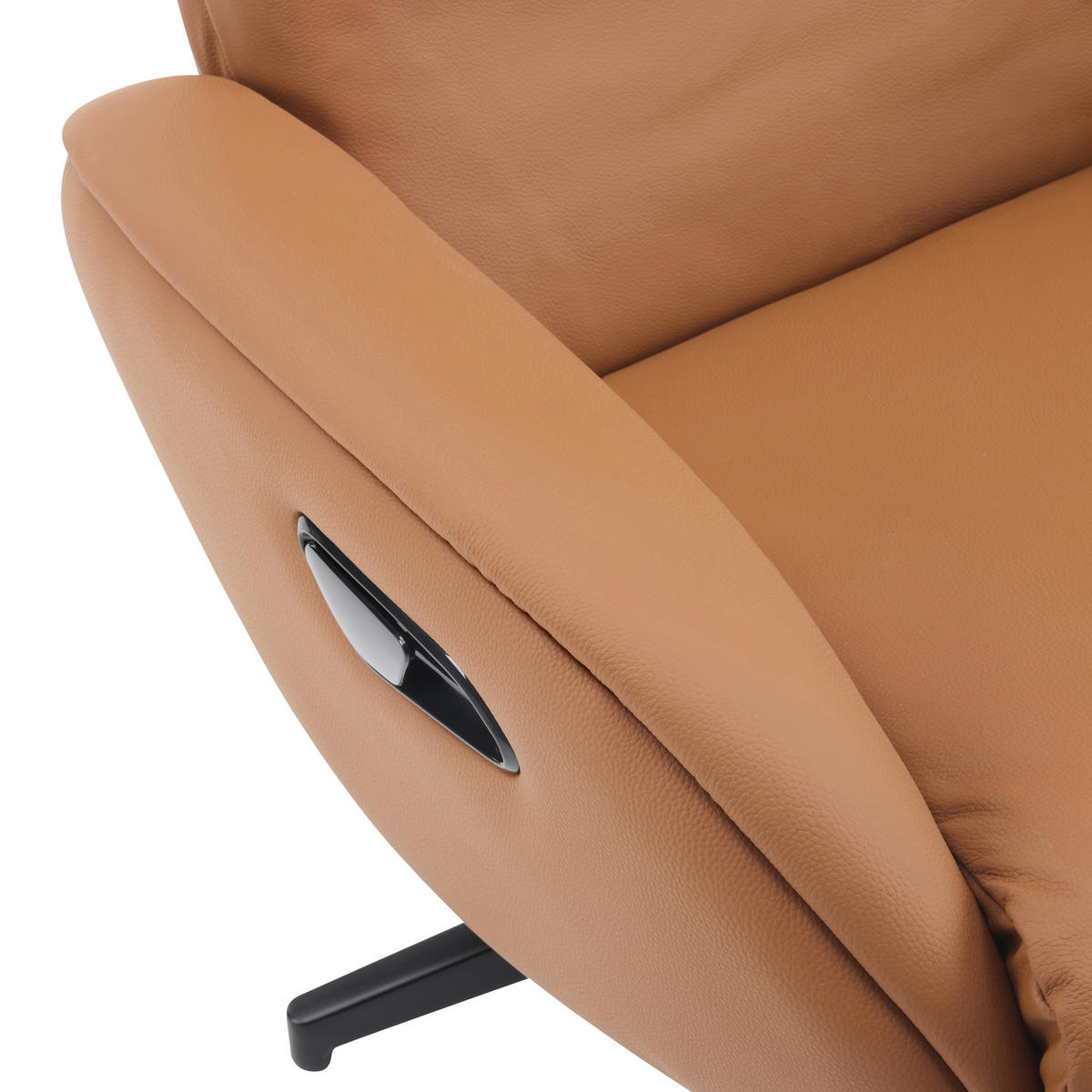 POČIVALNIK S PODNOŽNIKOM,  rjava tekstil, usnje - črna/rjava, Design, kovina/tekstil (77/107/75cm) - Livetastic