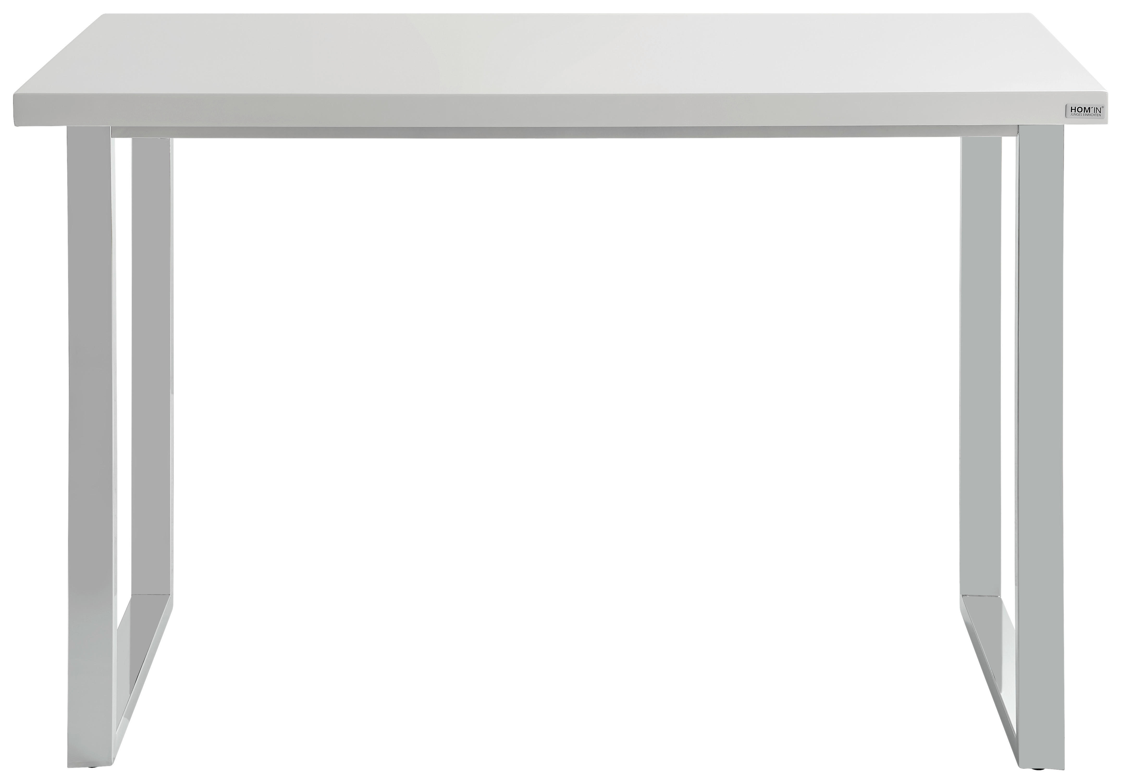 SCHREIBTISCH 120/60/76 cm  in Weiß Hochglanz  - Weiß Hochglanz/Weiß, Design, Metall (120/60/76cm) - Hom`in
