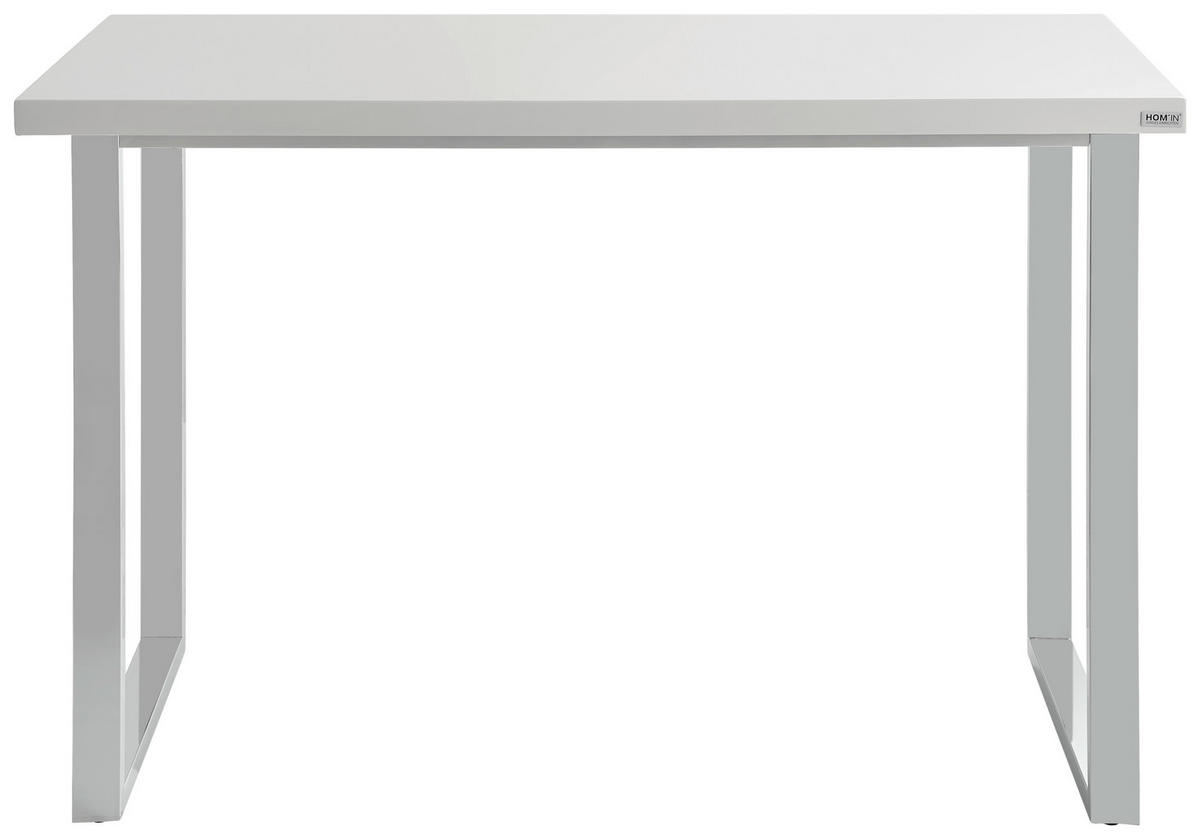 PISALNA MIZA kovina, leseni material bela, visoki sijaj  - bela/visoki sijaj, Design, kovina/leseni material (120/60/76cm) - Hom`in