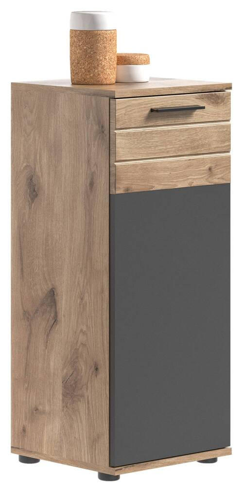 SPODNÁ SKRINKA, sivá, farba duba, 37/87/34 cm - čierna/sivá, Modern, kompozitné drevo/plast (37/87/34cm) - MID.YOU
