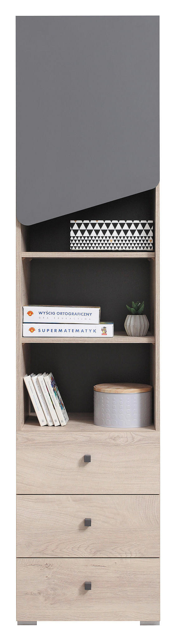 SKŘÍŇ, antracitová, barvy dubu, 45/190/40 cm - barvy dubu/antracitová, Design, kompozitní dřevo (45/190/40cm) - Cantus