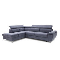 Colțar Extensibil, textil, gri - gri, Basics, textil (218/81/286cm) - Welnova