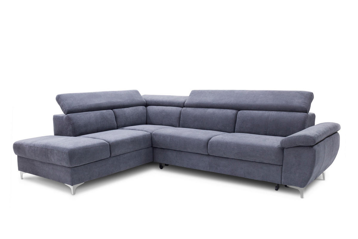 Colțar Extensibil, textil, gri - gri, Basics, textil (218/81/286cm) - Welnova