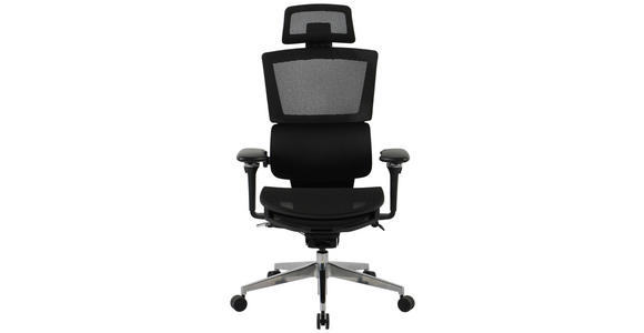 DREHSTUHL  in Netzbespannung Schwarz  - Schwarz/Alufarben, KONVENTIONELL, Kunststoff/Textil (70,5/114/130/66,5cm) - Novel