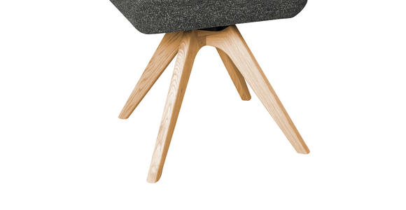 STUHL drehbar - Dunkelgrau/Eichefarben, KONVENTIONELL, Holz/Textil (47/89/60cm) - Linea Natura