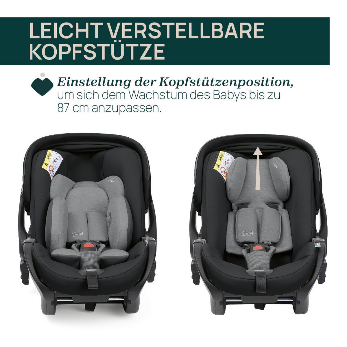 KINDERAUTOSITZ First Seat Recline I-Size   - Dunkelgrau/Hellgrau, Basics, Textil (44/58/60/65cm) - Chicco