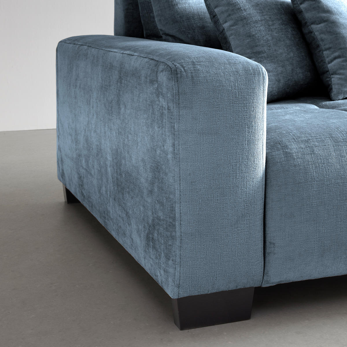 BIG SOFFA i petrol  - petrol/svart, Modern, trä (246/93/124cm) - MID.YOU