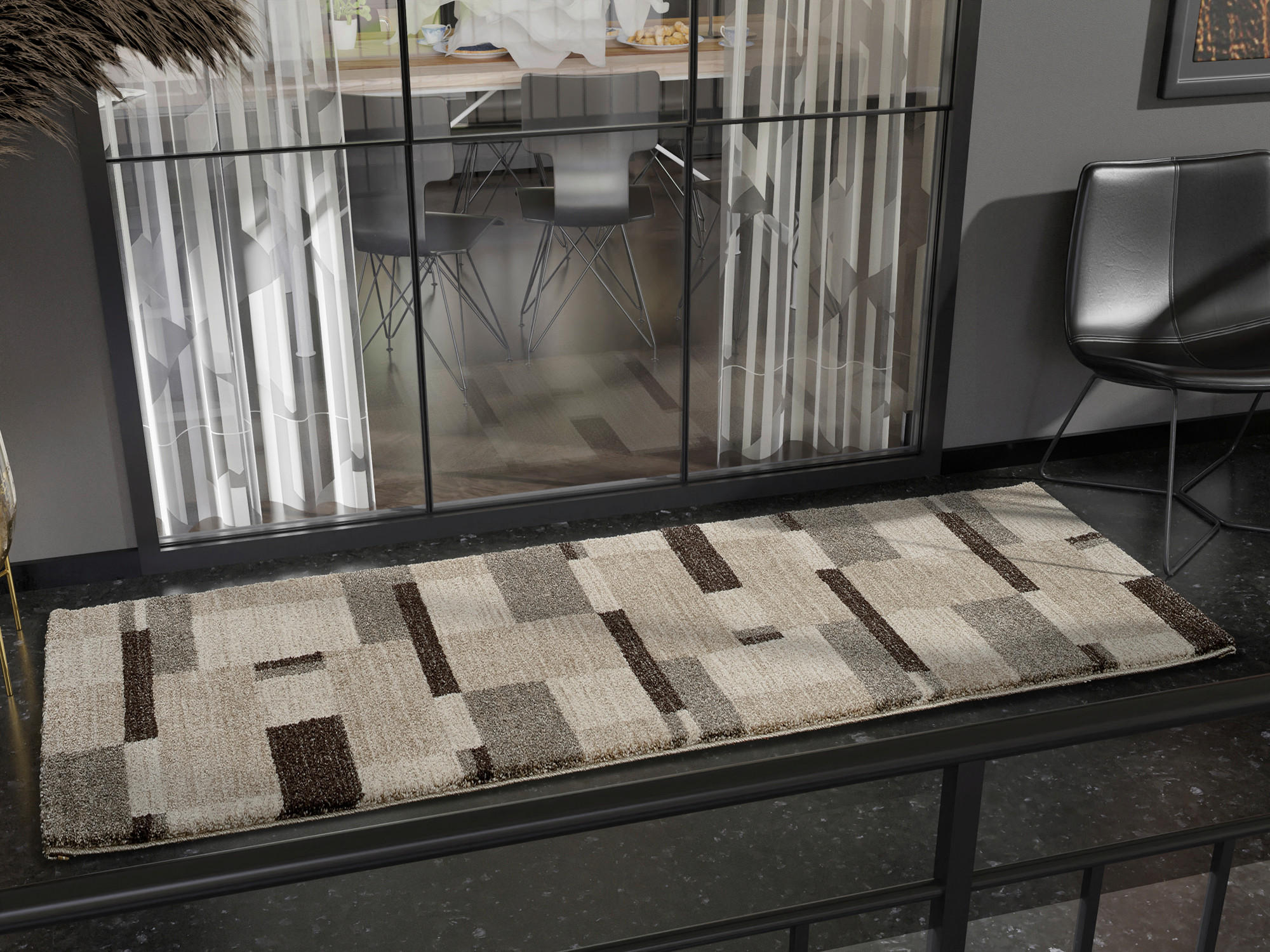 LÄUFER 80/200 cm Palazzo Bloc  - Beige/Braun, KONVENTIONELL, Textil (80/200cm) - Novel