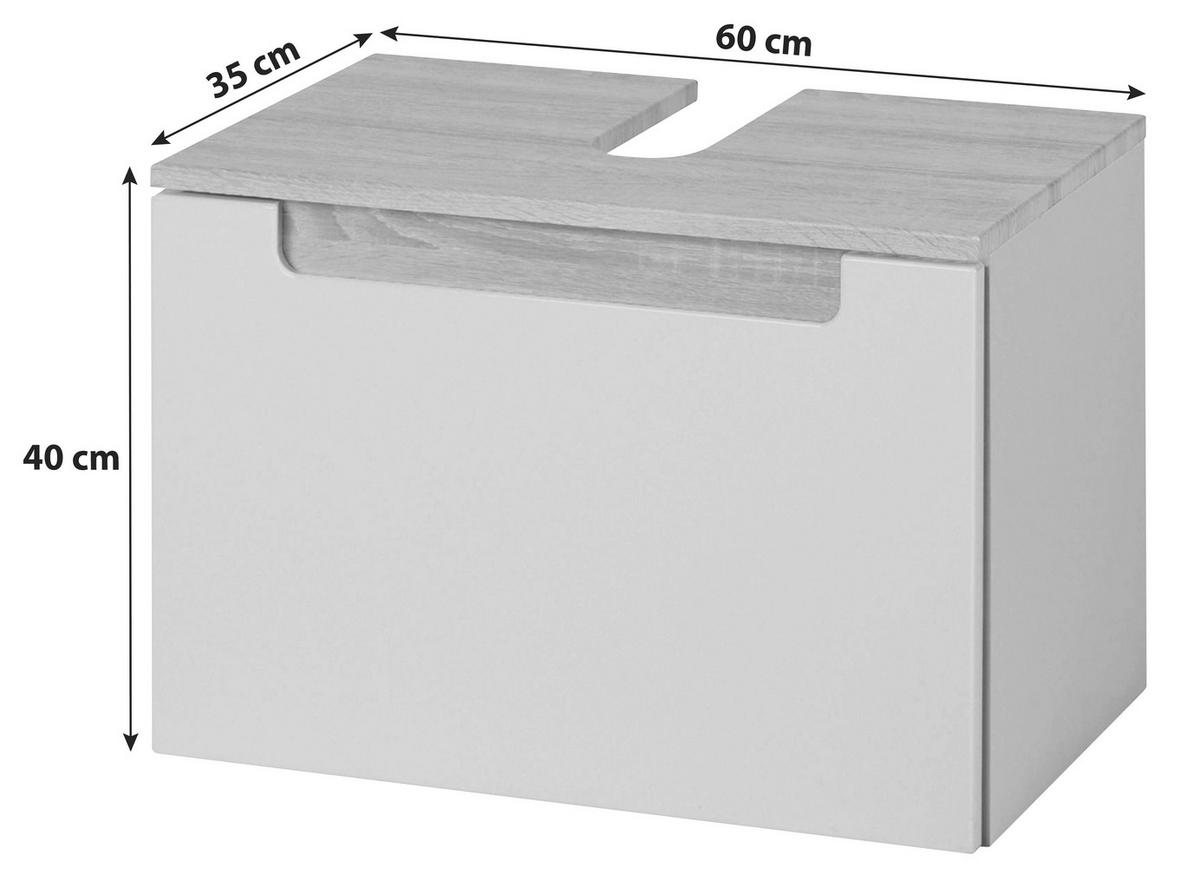 WASCHBECKENUNTERSCHRANK 60/40/35 cm  - Anthrazit/Weiß, MODERN, Holzwerkstoff (60/40/35cm) - Held