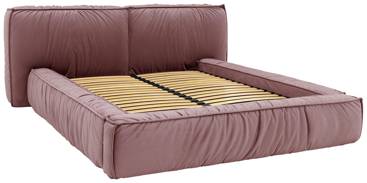 POLSTERBETT Lattenrost, Bettkasten 200/200 cm  in Rosa  - Schwarz/Rosa, Design, Holz/Textil (200/200cm) - Boxxx
