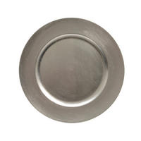 DEKORAČNÍ TALÍŘ - barvy stříbra, Basics, plast (33cm)
