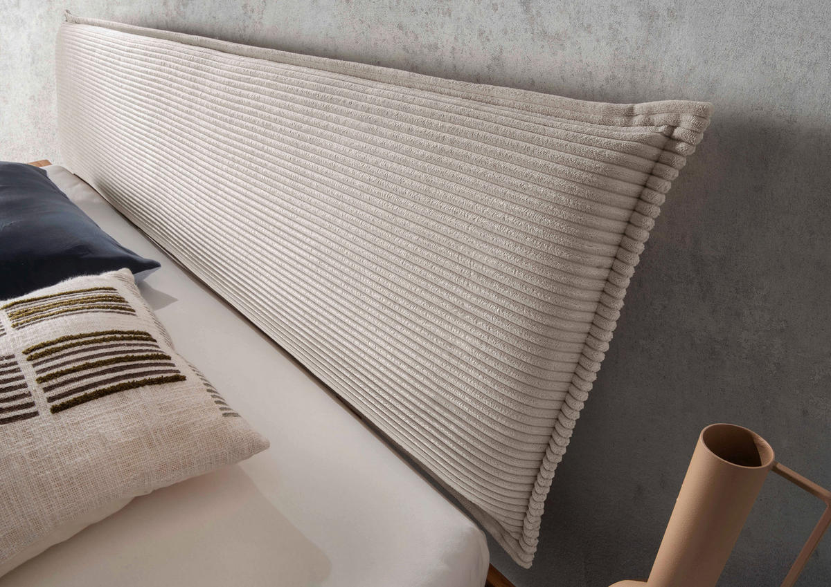 BALKENBETT 200/200 cm  in Beige, Wildeiche  - Wildeiche/Beige, Natur, Holz/Textil (200/200cm) - Linea Natura