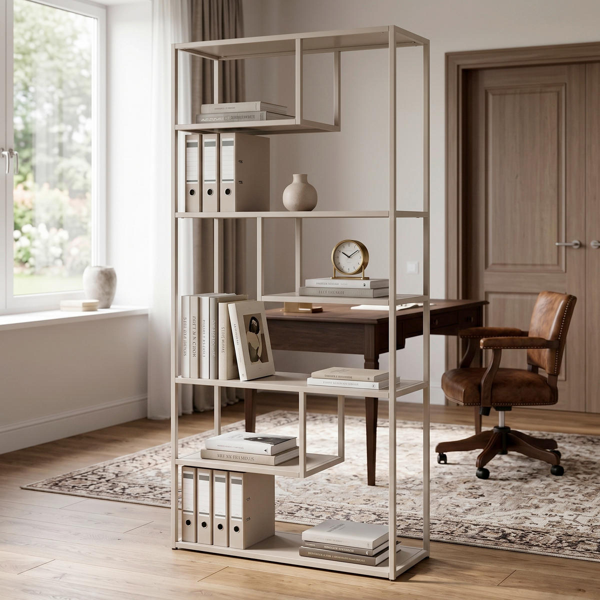 BÜCHERWAND Beige  - Beige, Design, Metall (85/188/35cm) - Livetastic