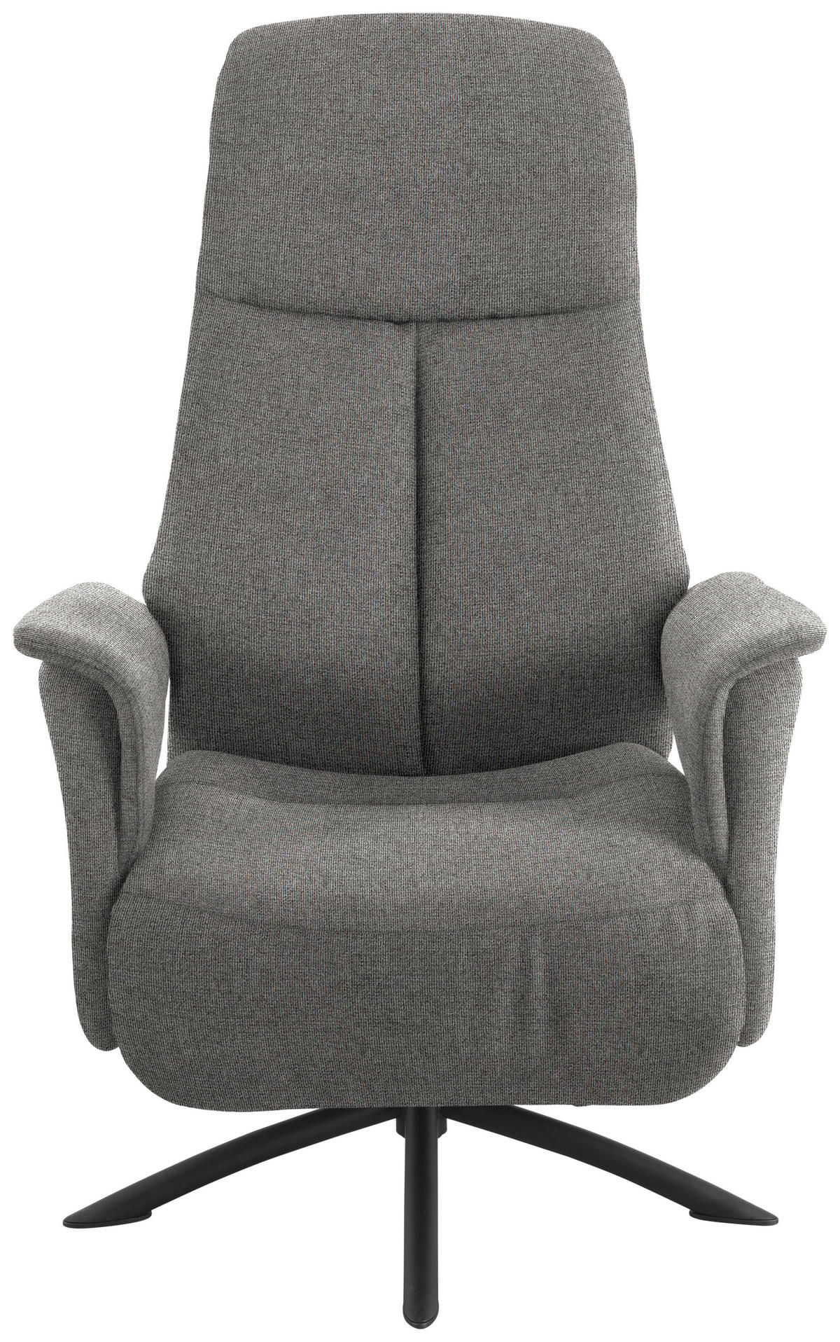 RELAXSESSEL Webstoff Relaxfunktion, Kopfteilverstellung    - Graubraun/Schwarz, Design, Textil/Metall (73/108/86cm) - Welnova