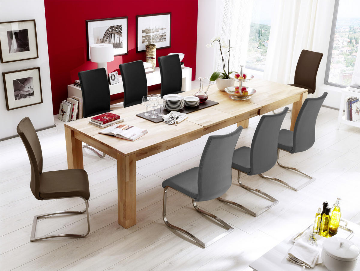 SCHWINGSTUHL  in Edelstahl Lederlook  - Edelstahlfarben/Schwarz, Design, Textil/Metall (52/103/43cm) - Livetastic