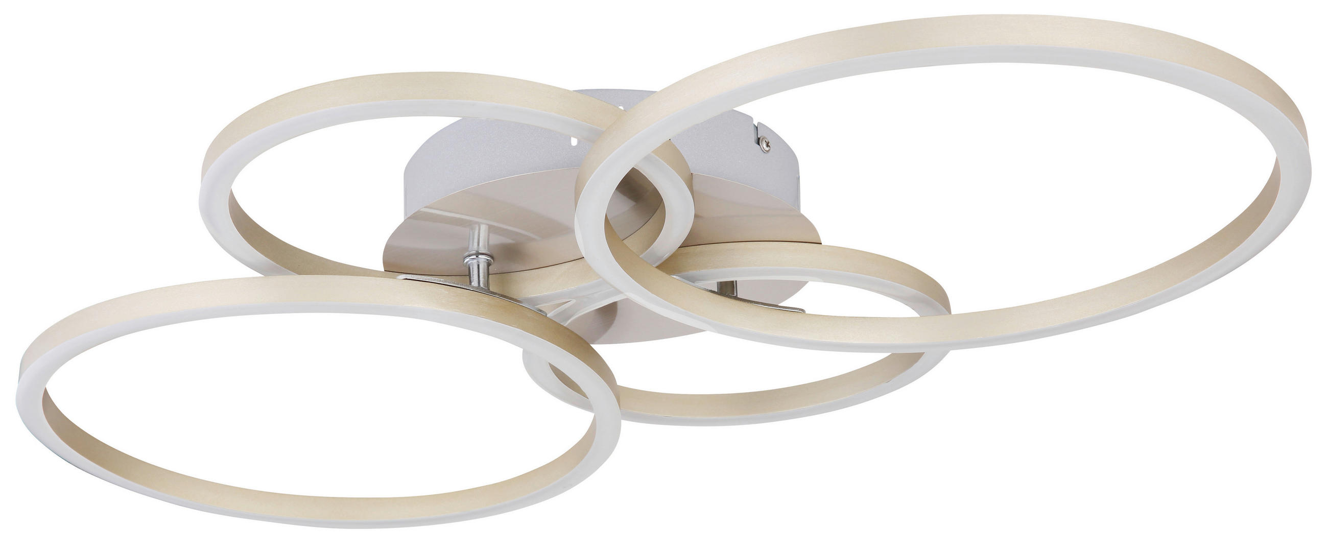 LED-DECKENLEUCHTE 40 W    65,5/40,6/7,5 cm  - Opal/Nickelfarben, Basics, Kunststoff/Metall (65,5/40,6/7,5cm) - Globo
