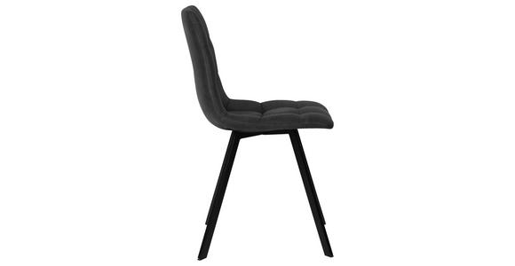 STUHL Mikrofaser Schwarz, Dunkelgrau - Dunkelgrau/Schwarz, Design, Textil/Metall (46/88/54cm) - Carryhome