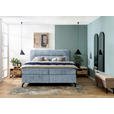 BOXSPRINGBETT 160/200 cm,  in Hellblau, Topper, H3 + H4 = fest + sehr fest  - Schwarz/Hellblau, Design, Textil/Metall (160/200cm) - Esposa