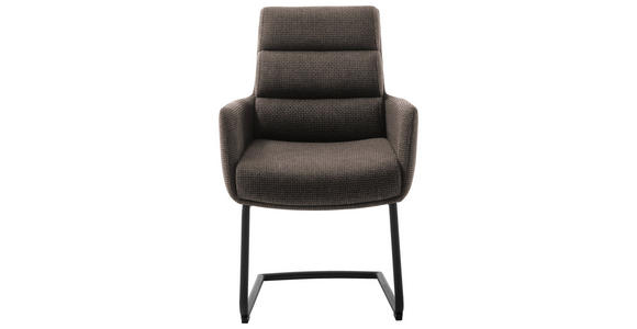 ARMLEHNSTUHL in Stahl Webstoff - Schwarz/Cappuccino, Design, Textil/Metall (61/90/64cm) - Dieter Knoll