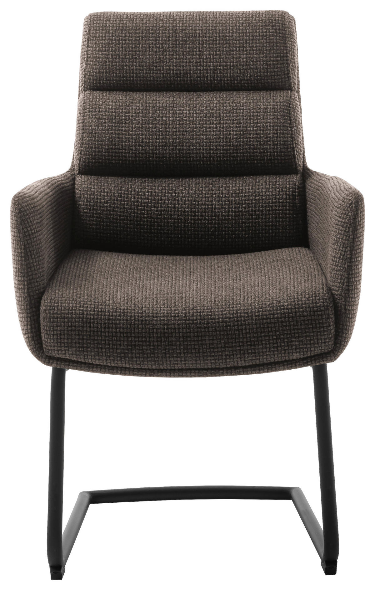 ARMLEHNSTUHL  in Stahl Webstoff  - Schwarz/Cappuccino, Design, Textil/Metall (61/90/64cm) - Dieter Knoll