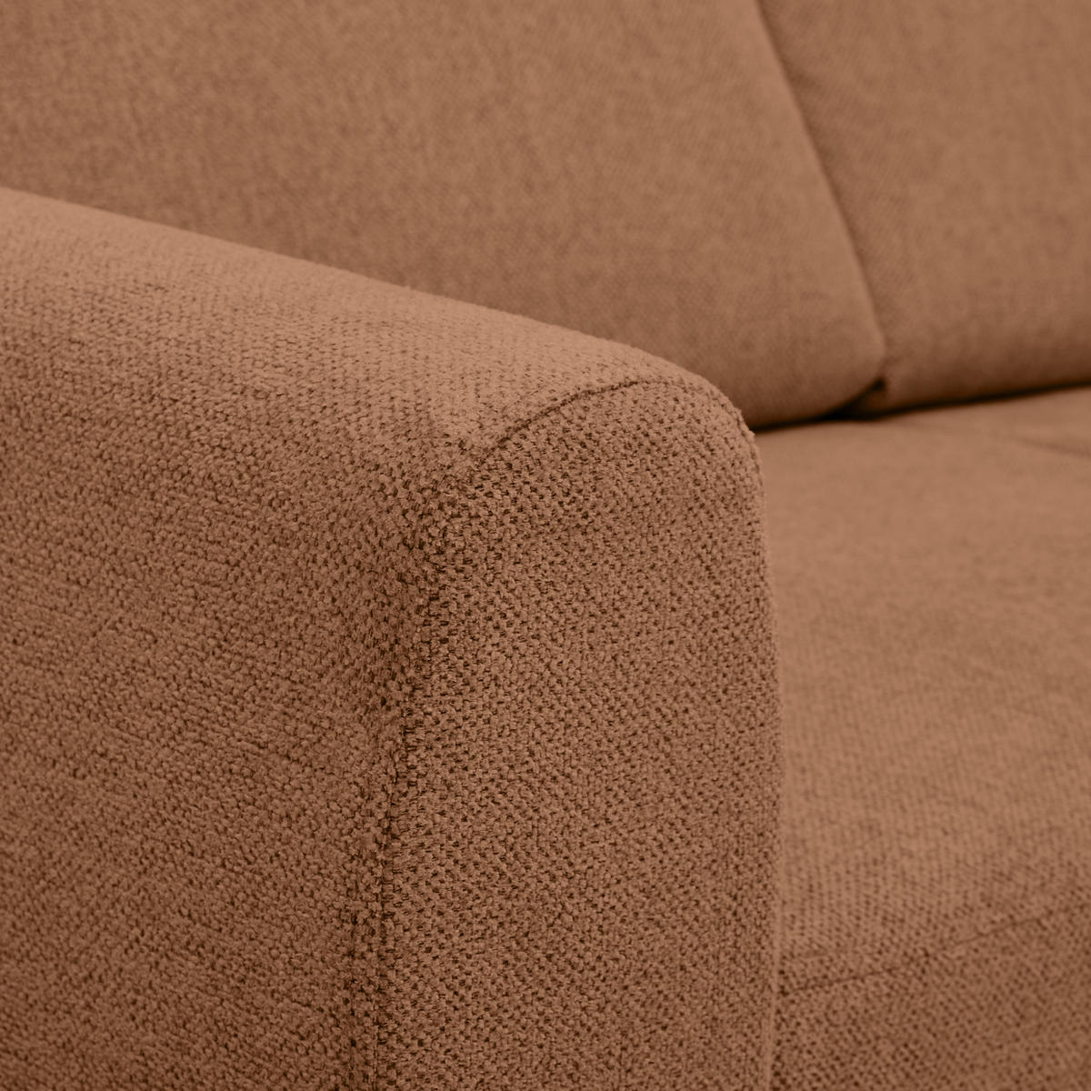 ECKSOFA Terracotta Flachgewebe  - Buchefarben/Terracotta, KONVENTIONELL, Holz/Textil (241/166cm) - Carryhome