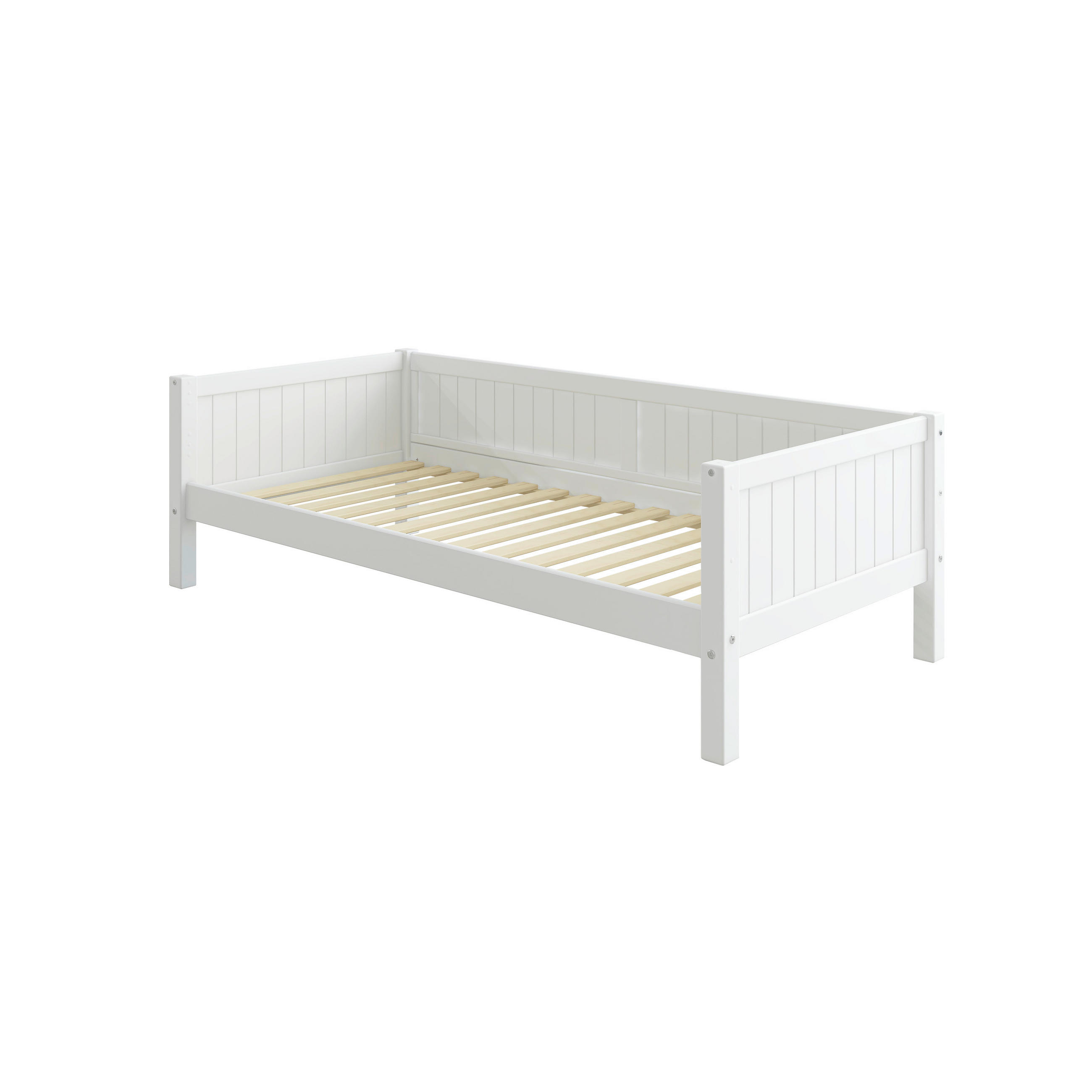 BETT 90/200 cm,  in Weiß, Rollrost  - Weiß, MODERN, Holz (90/200cm) - Chameo