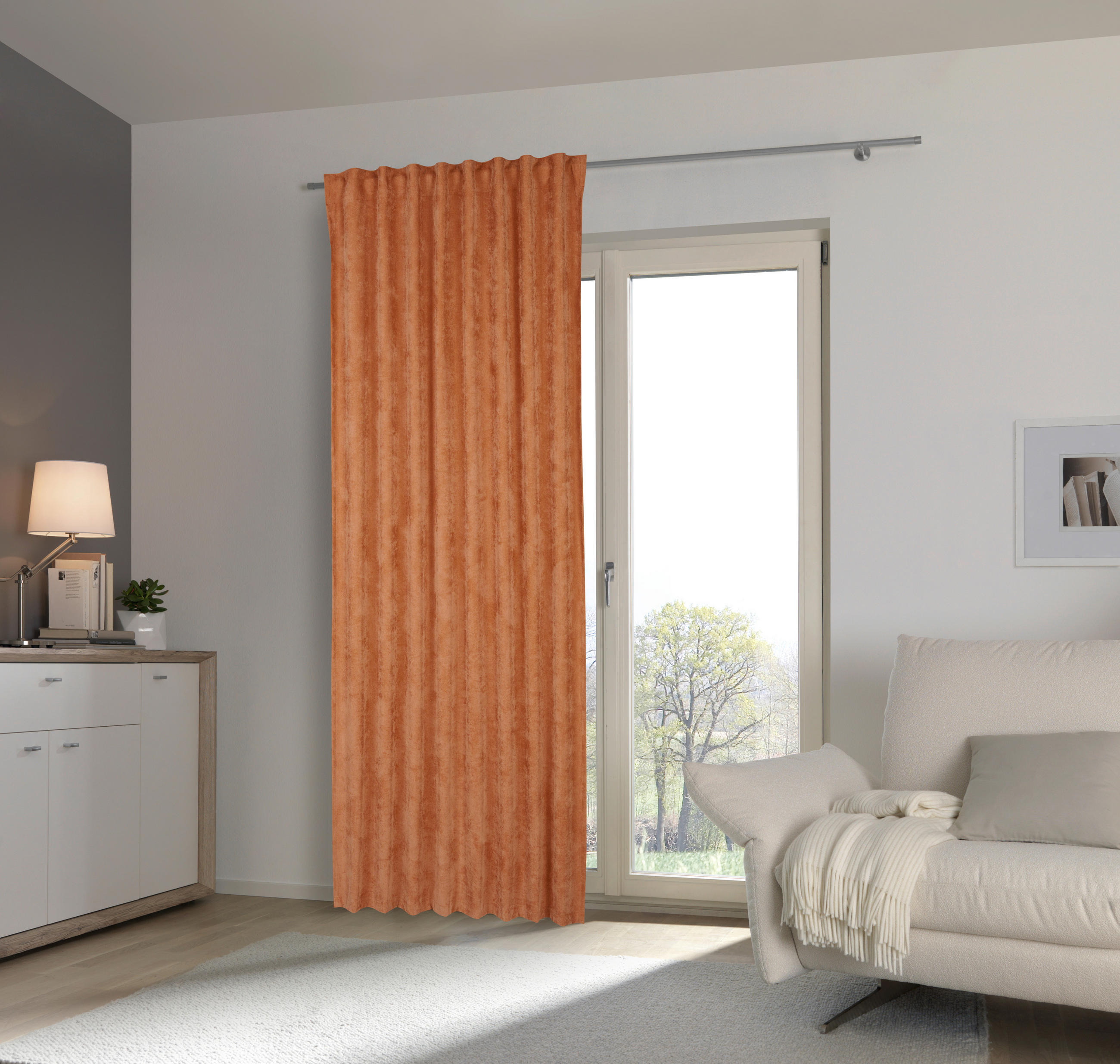 FERTIGVORHANG blickdicht - Terracotta, Basics, Textil (135/245cm) - Esposa