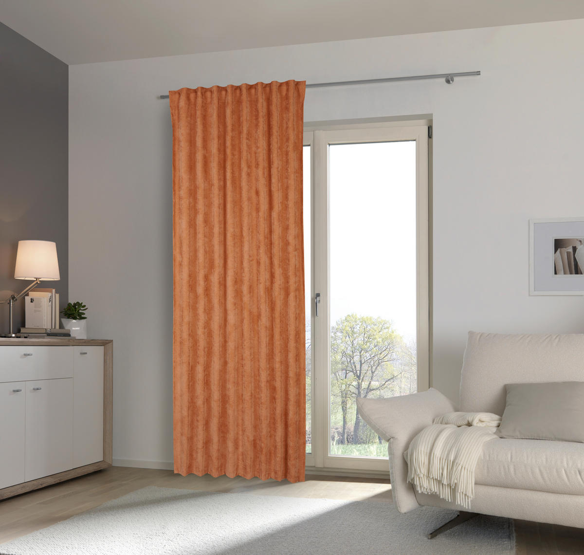 FERTIGVORHANG blickdicht  - Terracotta, Basics, Textil (135/245cm) - Esposa