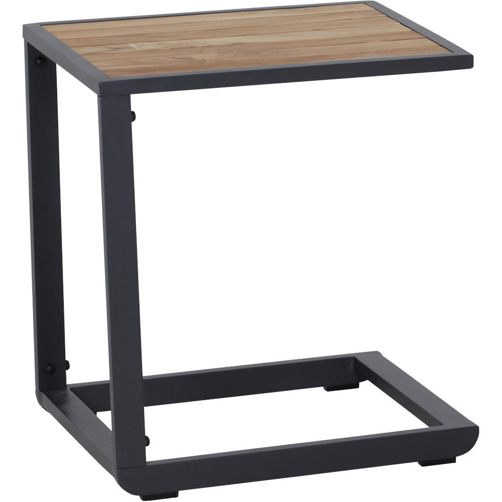 GARTENBEISTELLTISCH 50/41/55 cm Holz  - Anthrazit/Teakfarben, MODERN, Holz/Metall (50/41/55cm) - Siena Garden
