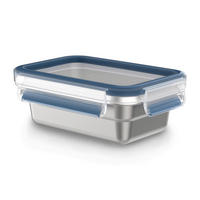 FRISCHHALTEDOSE CLIK & CLOSE STAINLESS STEEL 0,5 L  - Edelstahlfarben/Transparent, Basics, Kunststoff/Metall (17,0/12,0cm) - Emsa