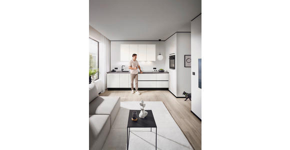 EINBAUKÜCHE   - Weiß Hochglanz/Weiß, Design, Holzwerkstoff - Xora