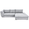 ECKSOFA in Flachgewebe Silberfarben  - Silberfarben, Design, Textil/Metall (306/174cm) - MID.YOU