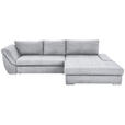 ECKSOFA in Flachgewebe Silberfarben  - Silberfarben, Design, Textil/Metall (306/174cm) - Carryhome